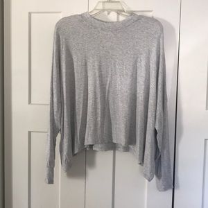 Cropped Oversized Gray Top